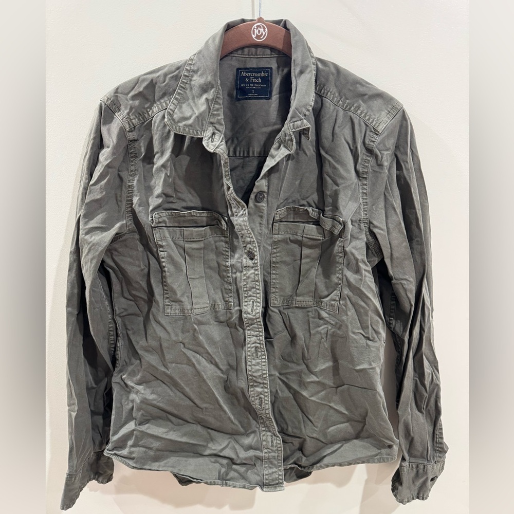 Abercrombie & Fitch Army Green Button-Up Utility Shirt